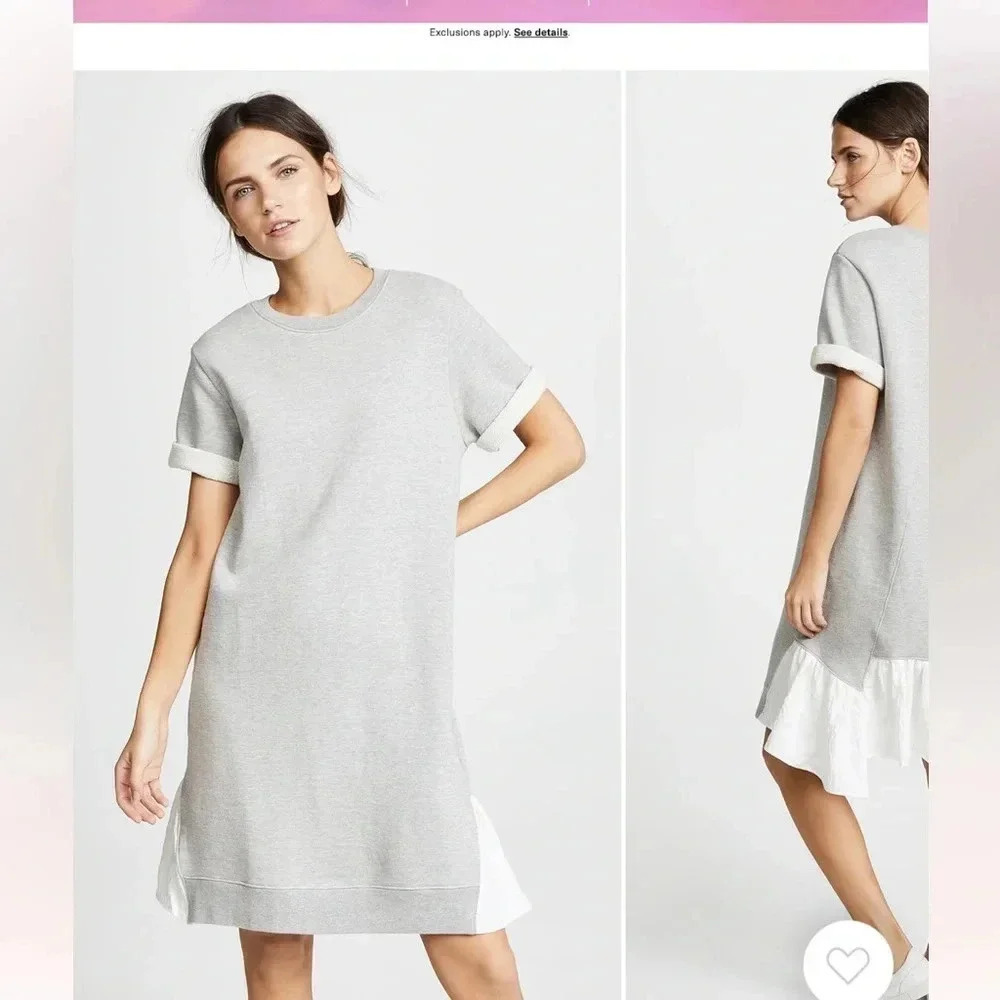 CLU TOO Dress Asymmetrical Dress with Contrast Ruffles